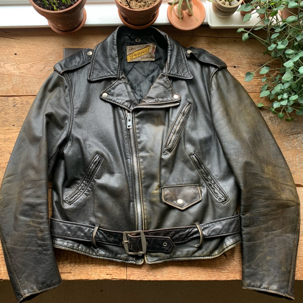 Schott Perfecto Rusty Black Thrashed Moto Jacket